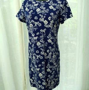 Old Navy stretchy blue floral dress Large NICE